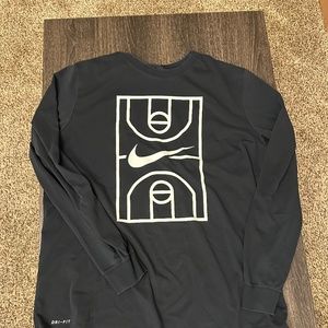 Men's Nike Dri-Fit Long Sleeve T-Shirt - Black - XL